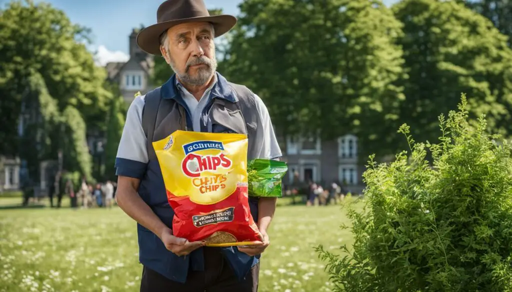 Ballreich Chips fan holding a bag of chips