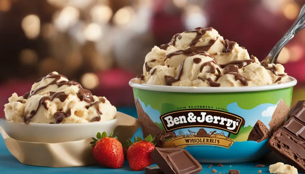 Ben and Jerry's ice cream with fresh ingredients