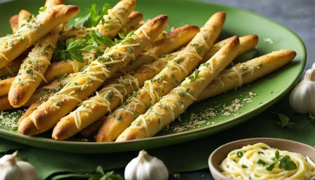 Cheesy Garlic Maypole Breadsticks