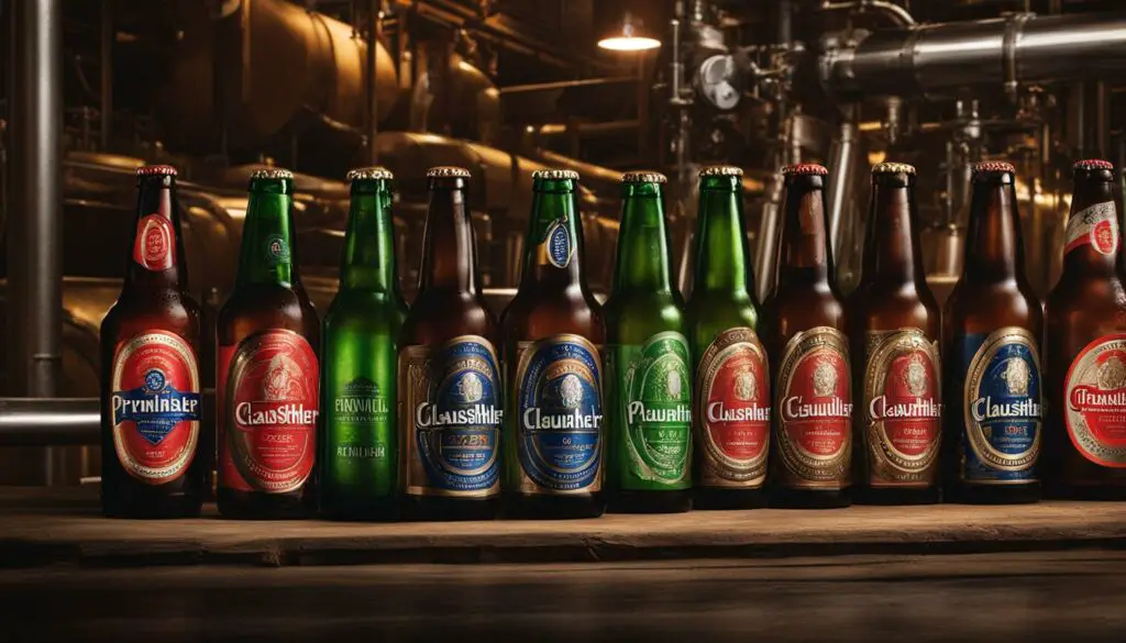 Clausthaler beer bottles
