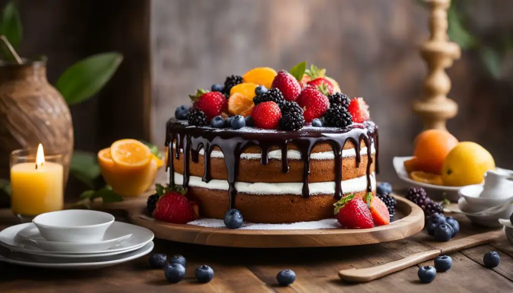 Heavenly Cake with Fresh Fruit Topping