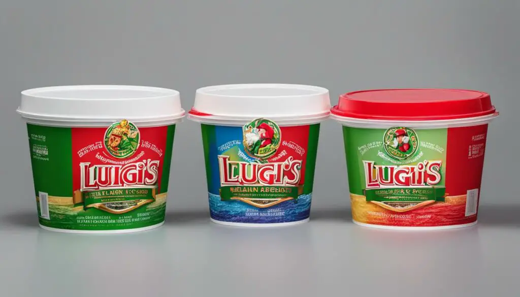 Luigi's Italian Ice packaging