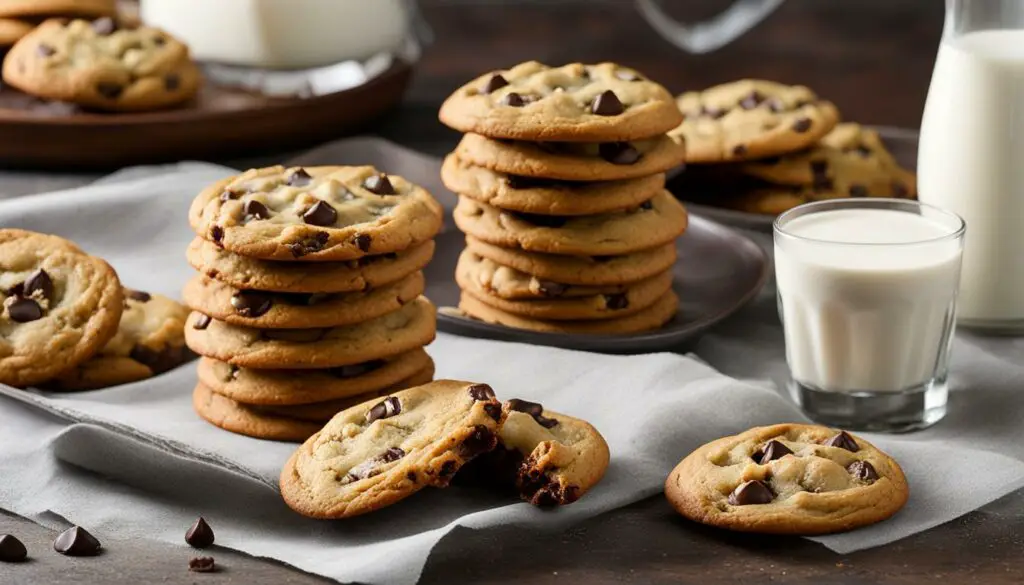 Nestle chocolate chip cookies with a glass of milk