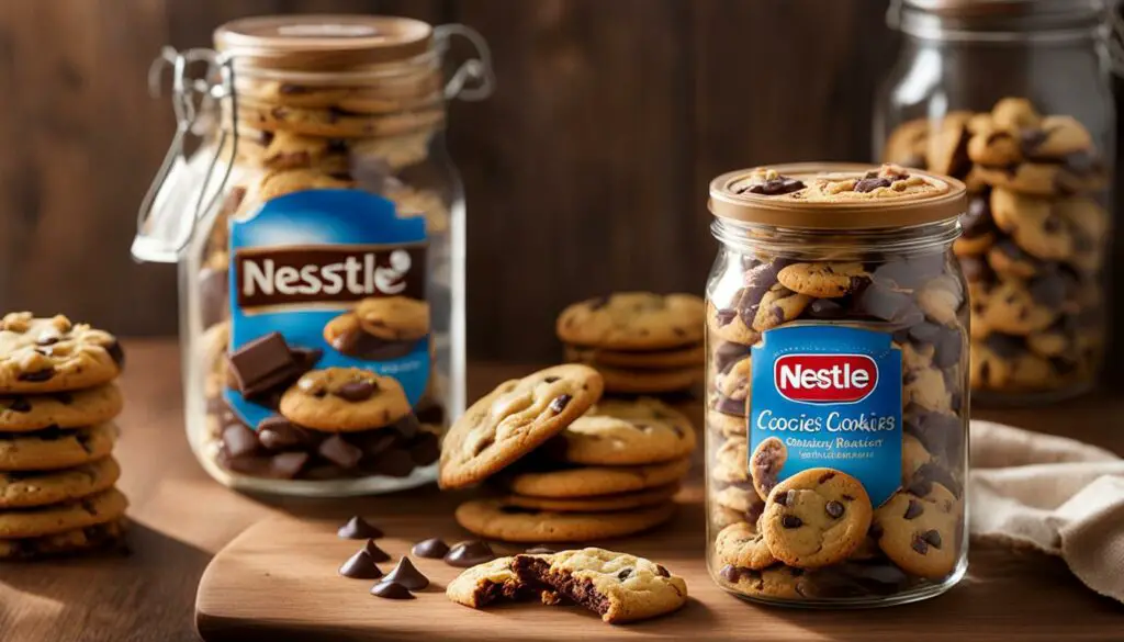 Nestle cookies in a glass jar