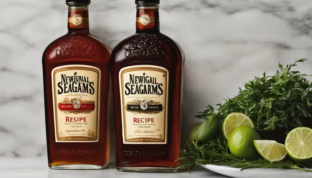 Seagrams bottles side by side