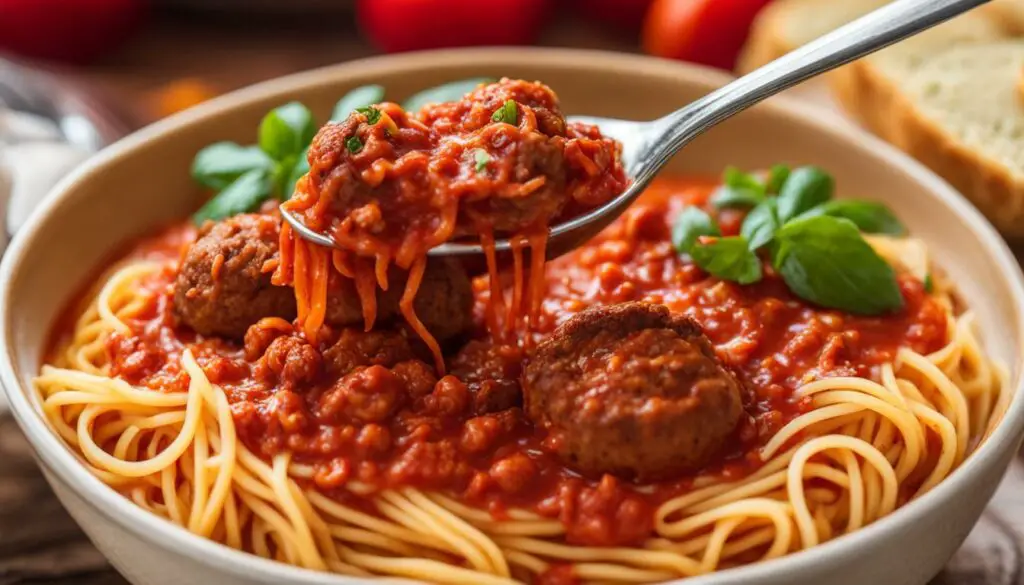 SpaghettiOs with meatballs