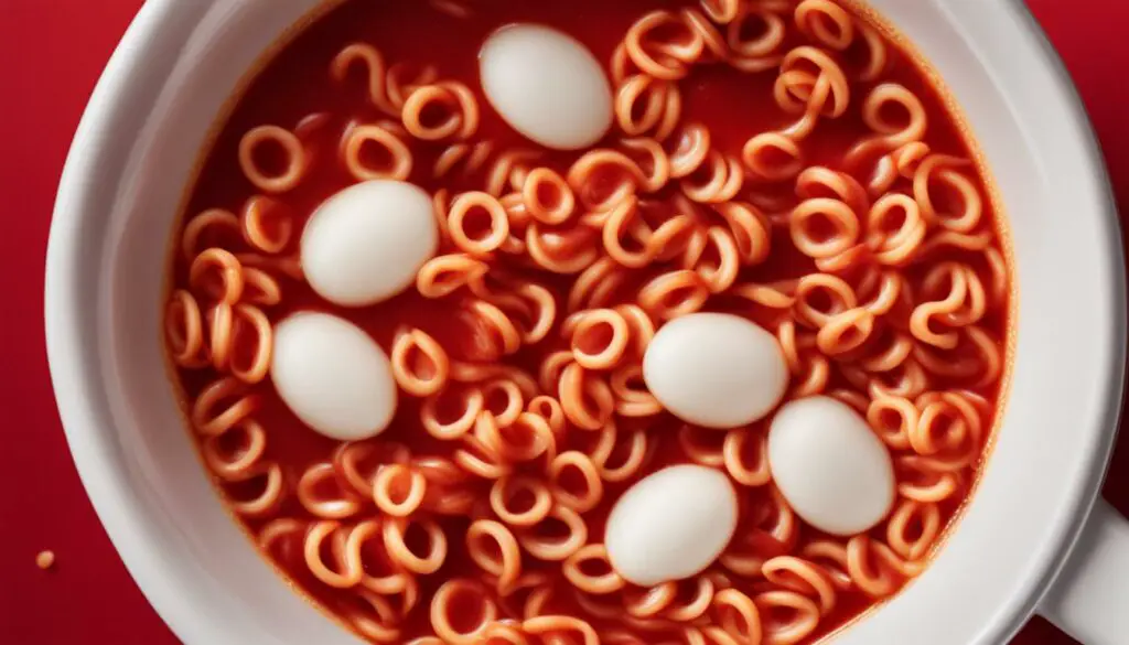 Spaghettios can with O-shaped pasta
