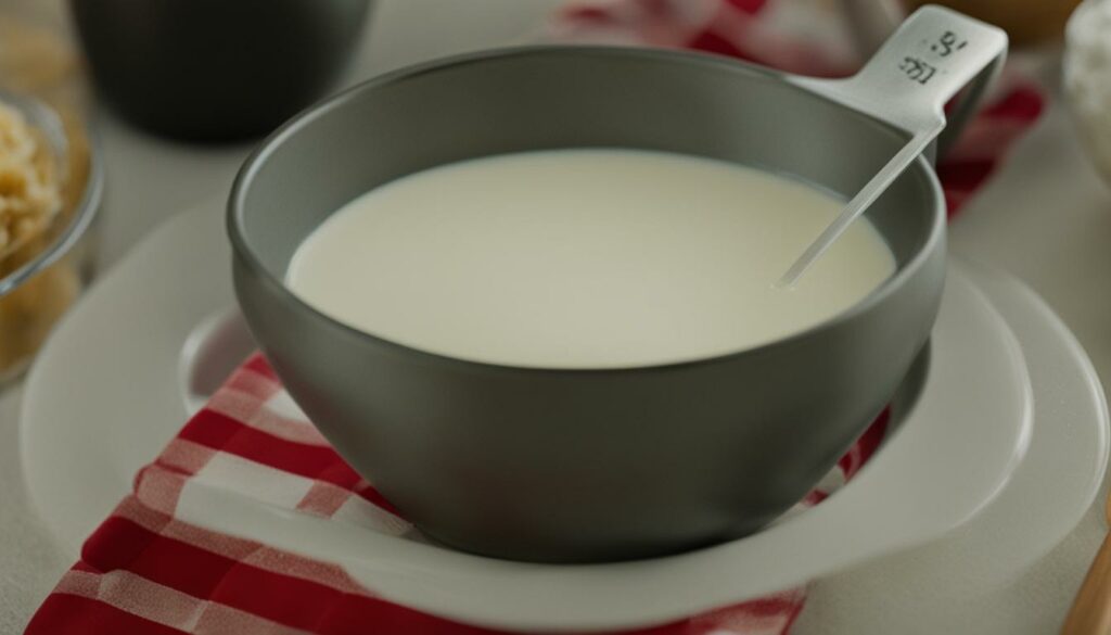 milk measurement in recipes