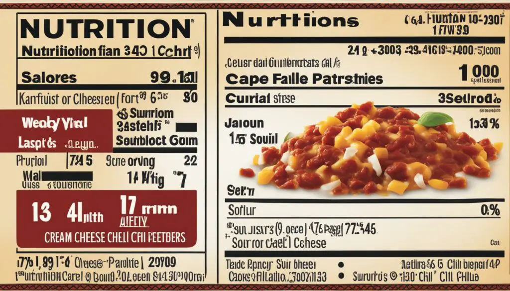 nutrition facts for Wendy's chili