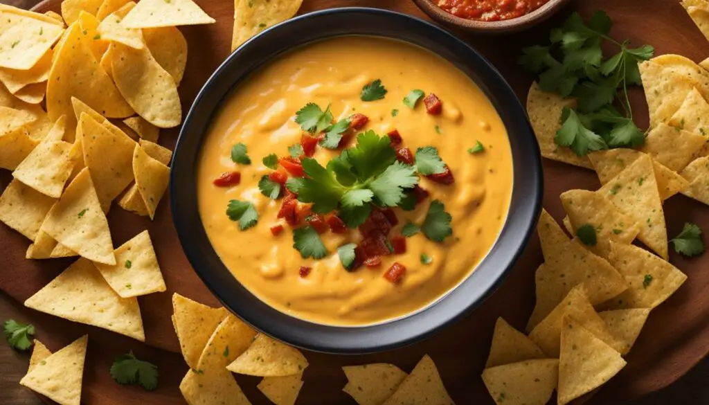 queso dip with tortilla chips