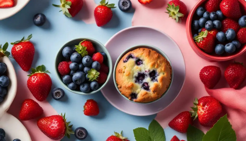 Fresh Fruit with Blueberry Muffins