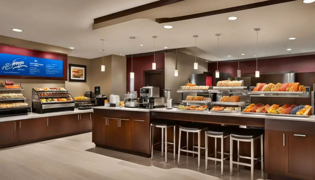 Hampton Inn breakfast serving areas