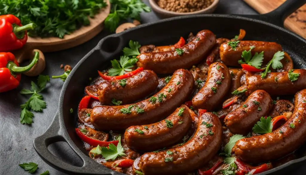 Homemade Morningstar-style sausages