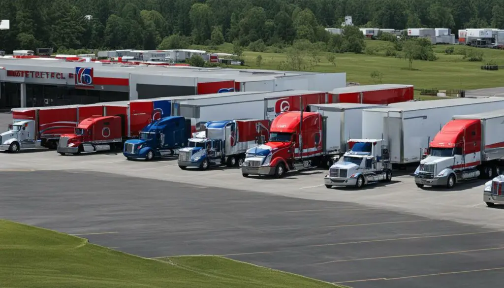 Parking Area for Trucks and Trailers at Motel 6 Brandon