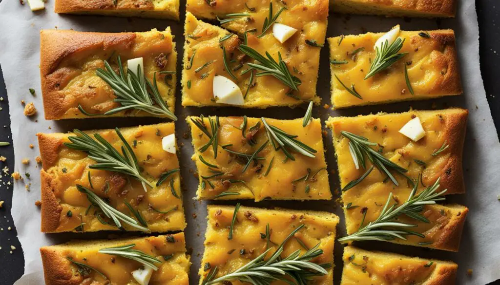 Turmeric Focaccia with Potato and Rosemary Topping