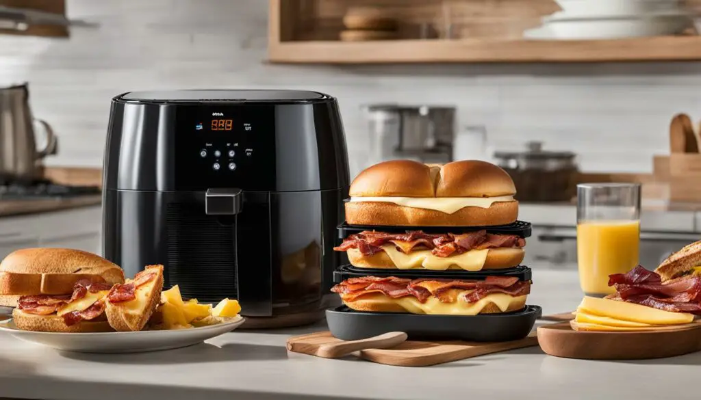 air frying breakfast sandwiches