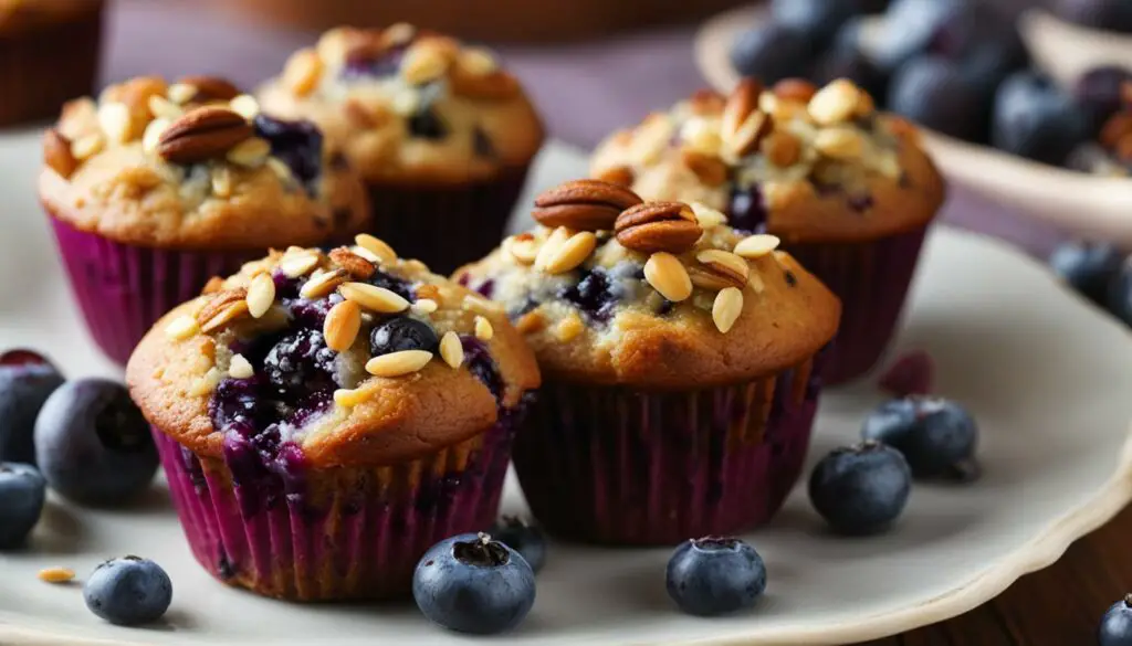 blueberry muffins with nuts and seeds