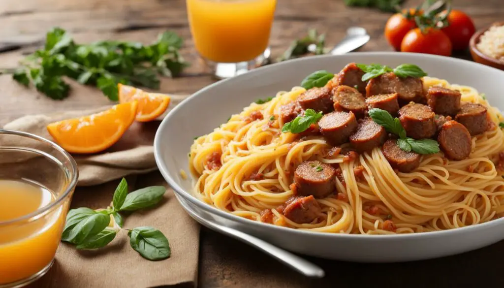 breakfast sausage spaghetti recipe