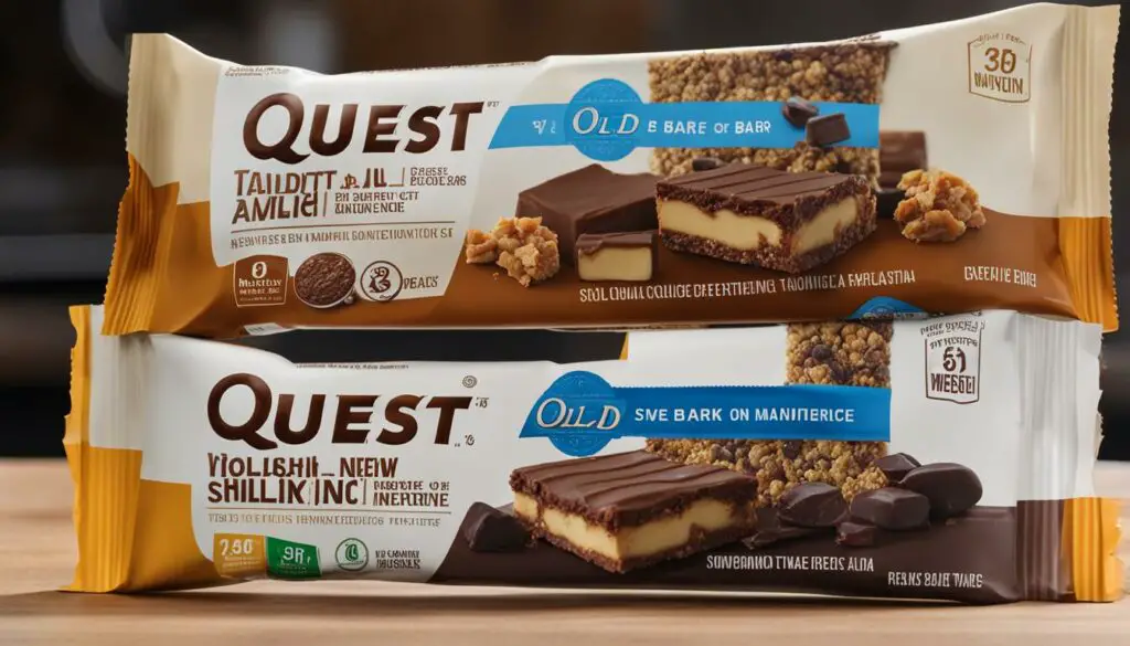 comparison of old and new Quest bars