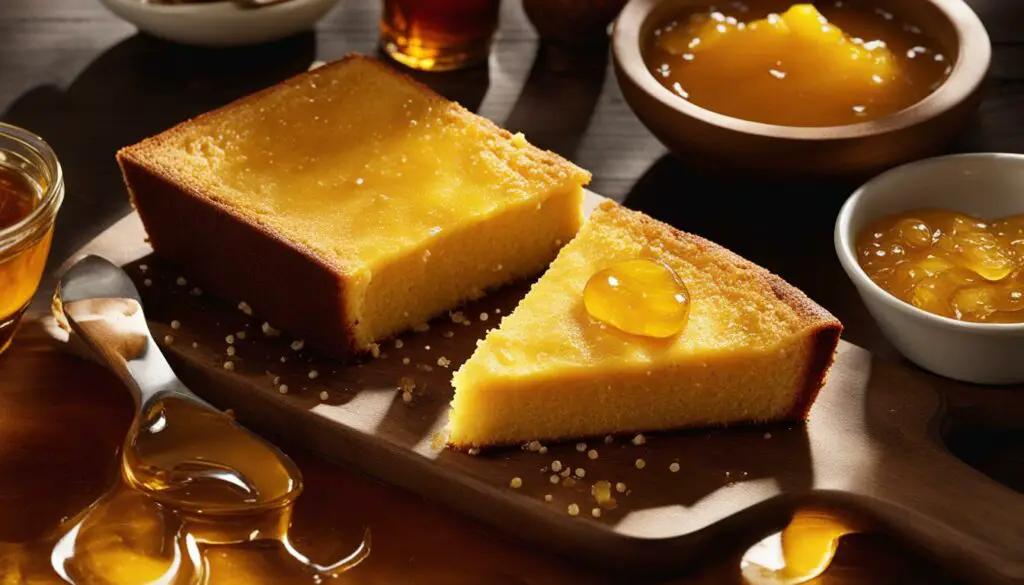 honey and maple syrup with cornbread