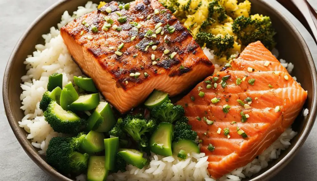 how to make salmon and rice bowl