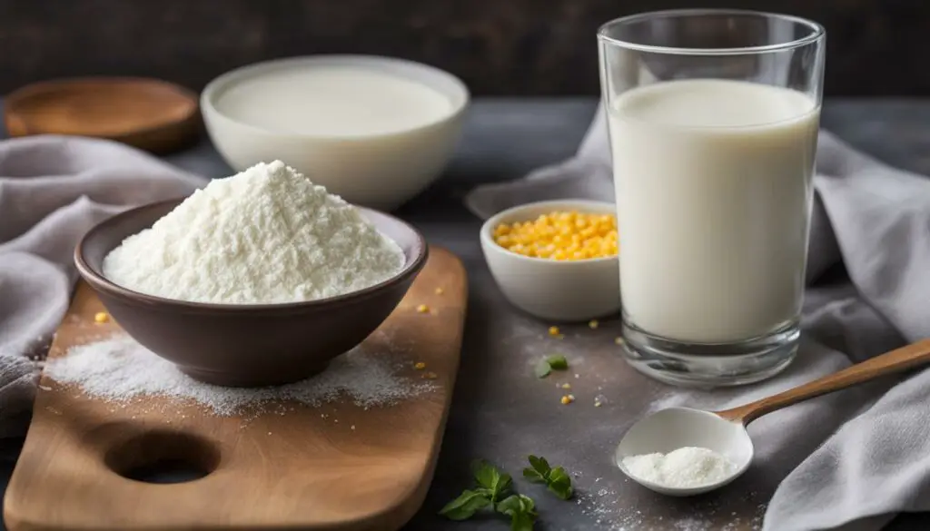 milk and cornstarch