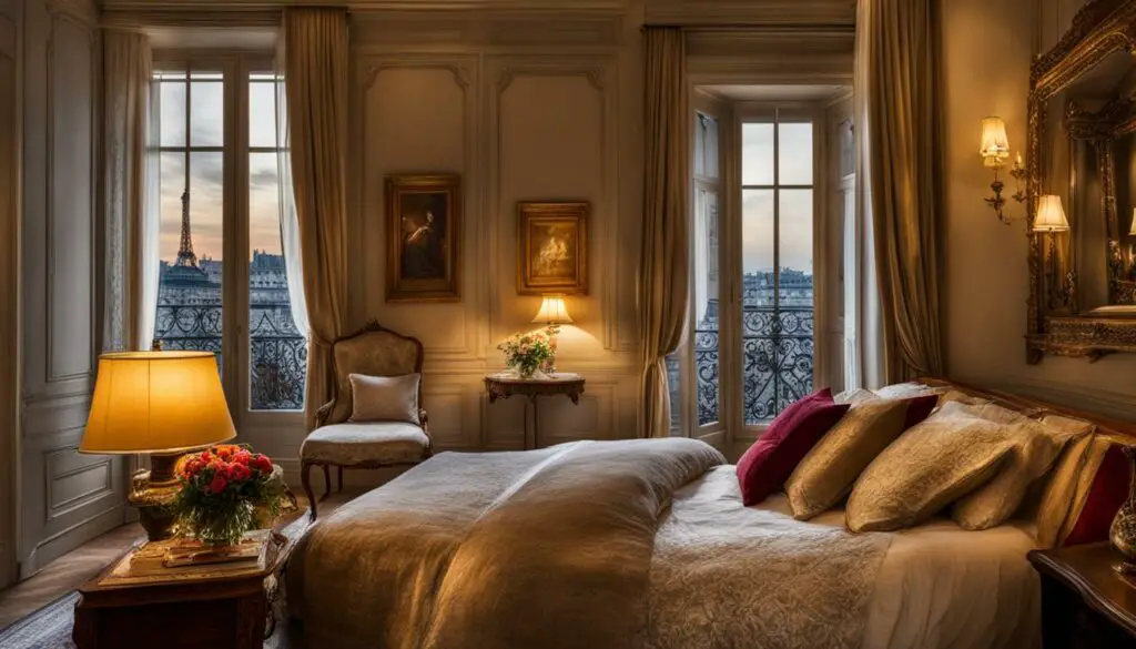 romantic room in Paris bed and breakfast