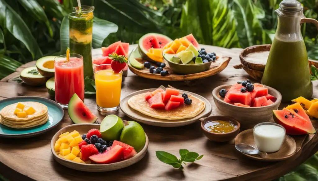 tropical breakfast paradise