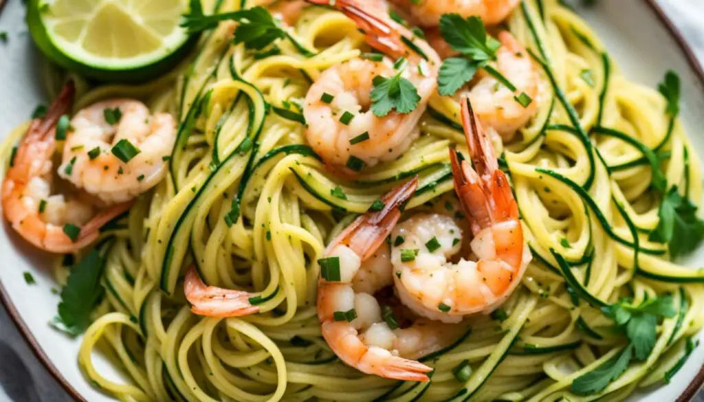 low carb shrimp scampi zucchini noodles
