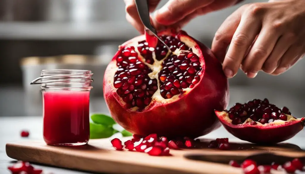 making pomegranate juice