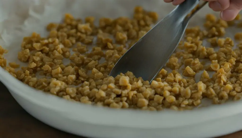 placing spoonfuls of cereal mixture on baking sheet