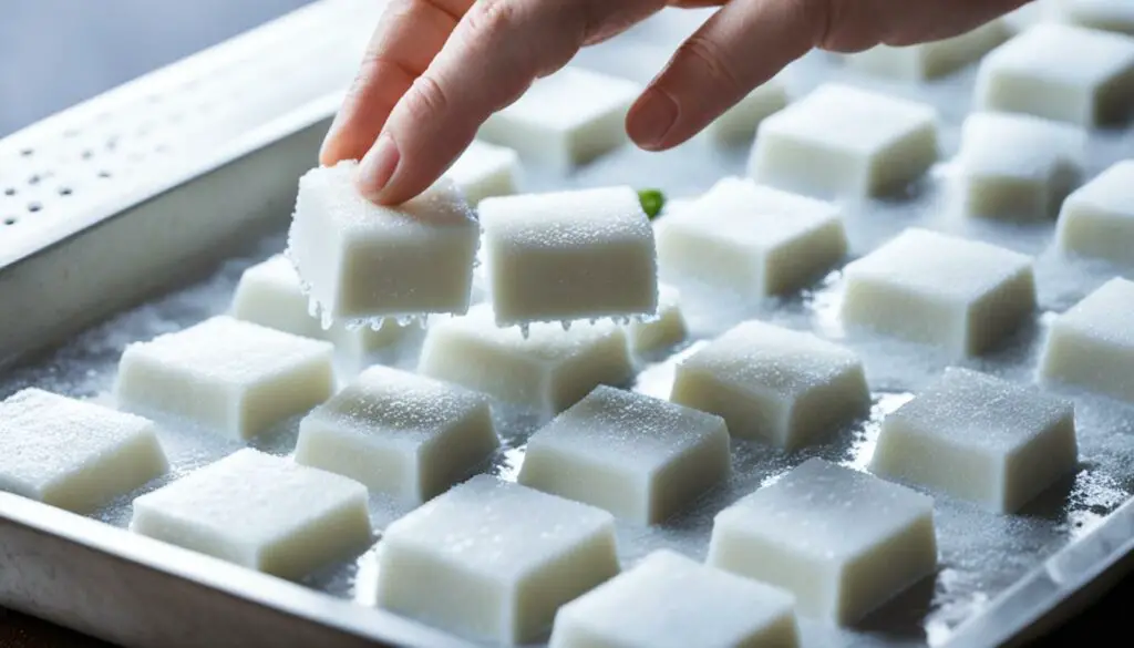 Freezing coconut milk using ice cube trays - Step 6