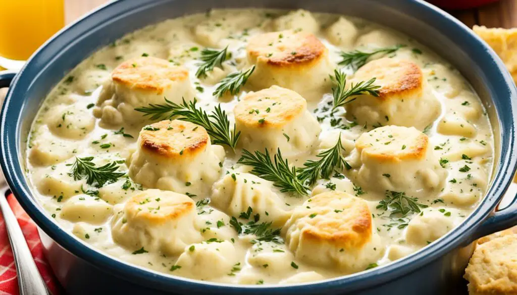 chicken and dumplings with biscuits