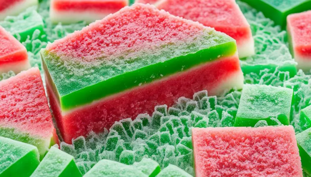 homemade sour patch watermelon jellies